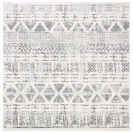 Safavieh 7 x 7 ft. Mercer Bohemian Power Loomed Square Area Rug, Ivory & Grey MRE413A-7SQ